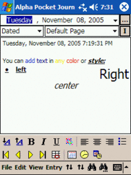 Alpha Pocket Journal screenshot